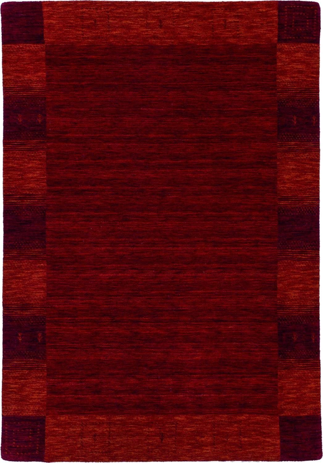 Rug Studios Teppich NONZA BORDÜRE, Rechteckig, Höhe: 14 mm, Wohnzimmer, 70 x 140 cm, Rot