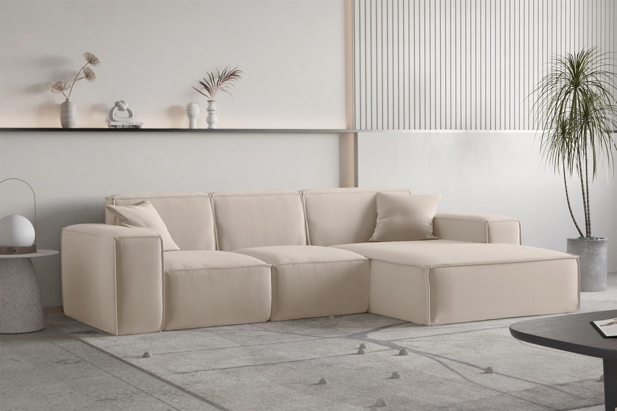 Fun Möbel Ecksofa Designersofa CELES PREMIUM Ottomane Rechts oder Links in günstig online kaufen