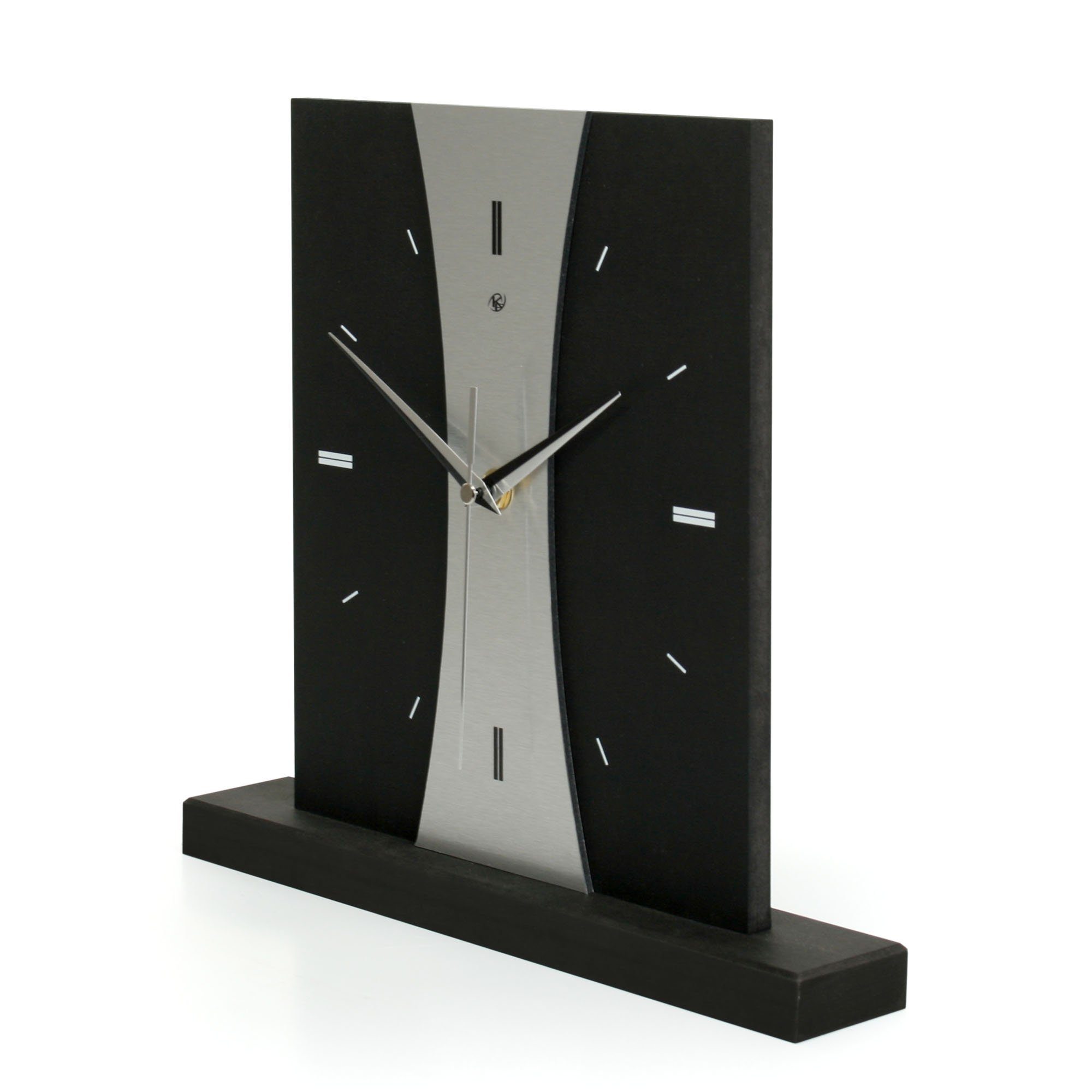 Kreative Feder Standuhr in „Stripe“ Ticken modernem Holz, schwarze aus ohne Metallic-Look Designer-Standuhr Tischuhr