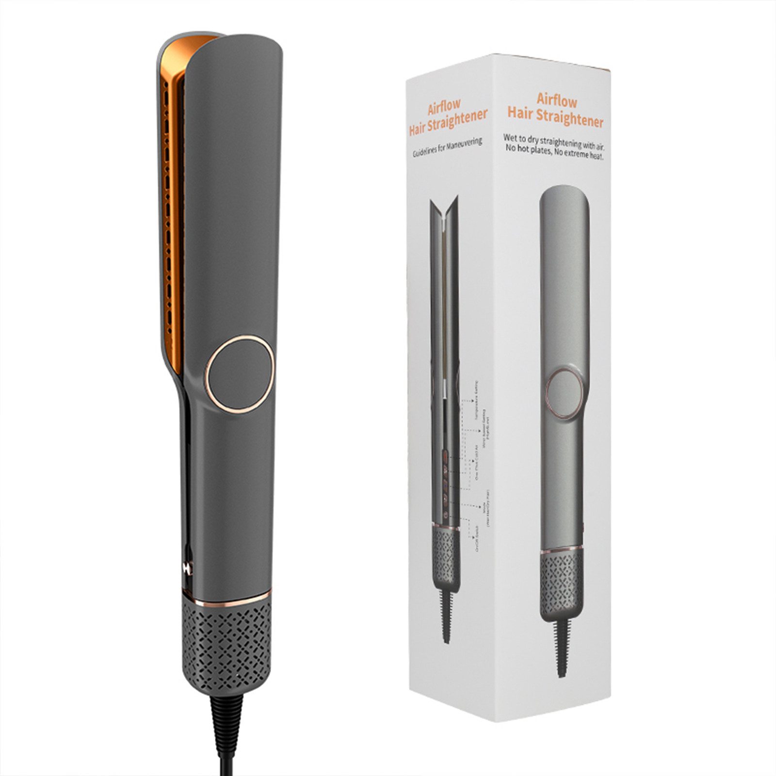 Glätteisen 3-in-1 Lockenstab Haarglätter mit 360° Kaltluft-Technologie