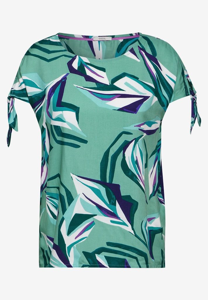Blusenponcho Cecil / Da. Bluse / Multicolor Print Blouse w. Kno