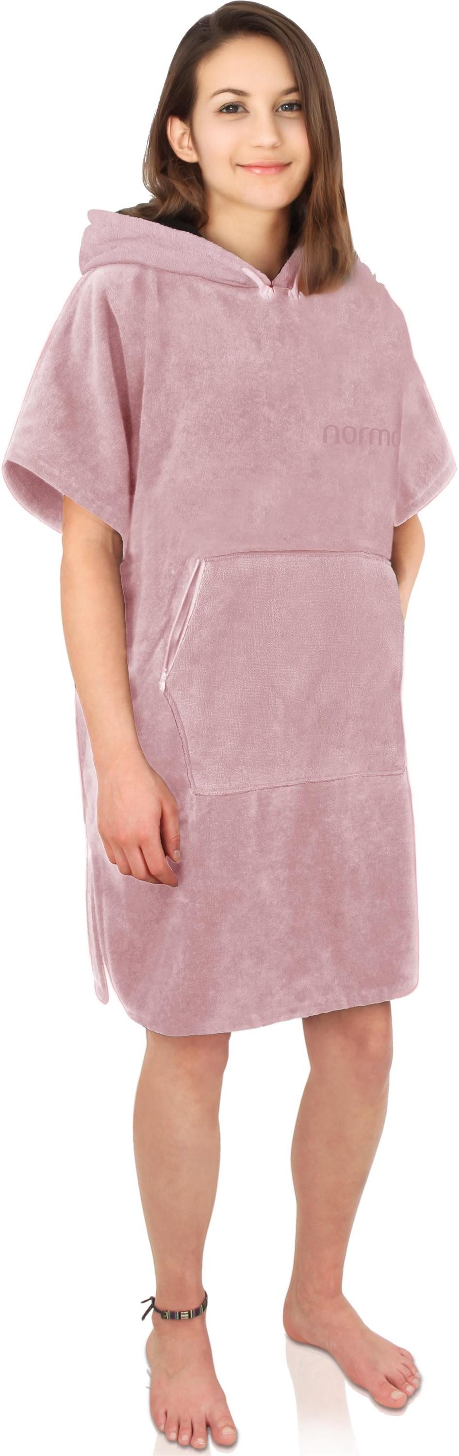 normani Badeponcho Bademantel Surfer Poncho, Midilänge, Baumwolle, Kapuze, Schlupf, Badeponcho aus 100 % saugstarker Baumwolle – Bild 3 von 5