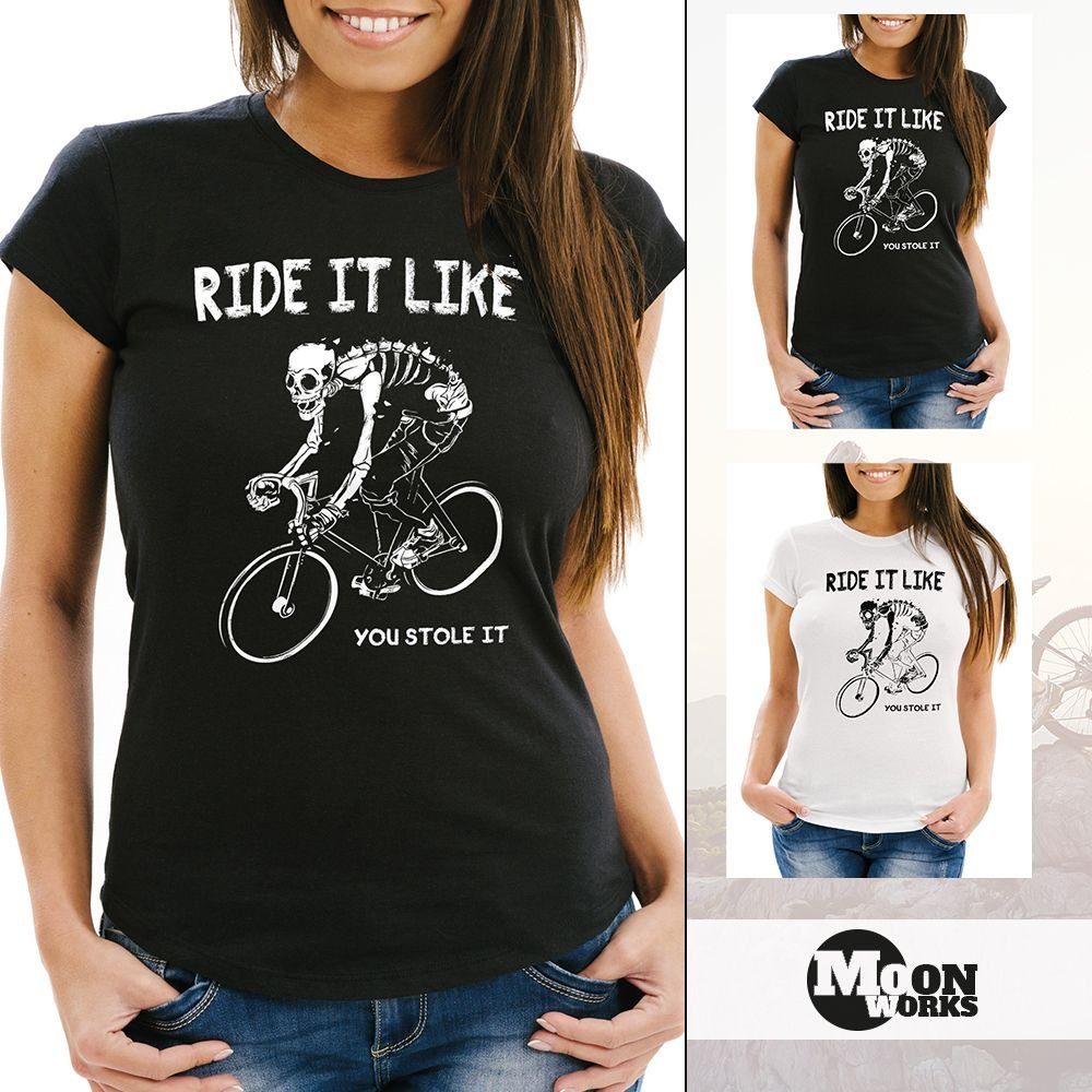 MoonWorks Print-Shirt Damen T-Shirt Rennrad Fahrrad günstig online kaufen