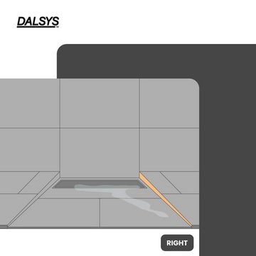 Dalsys Profil (Gefällekeil Dusche, Gefälleprofil 98cm, Höhe 12,5mm, Rechts Silber, 1-St), Duschprofil für begehbare Dusche, Edelstahl korrosionsbeständig