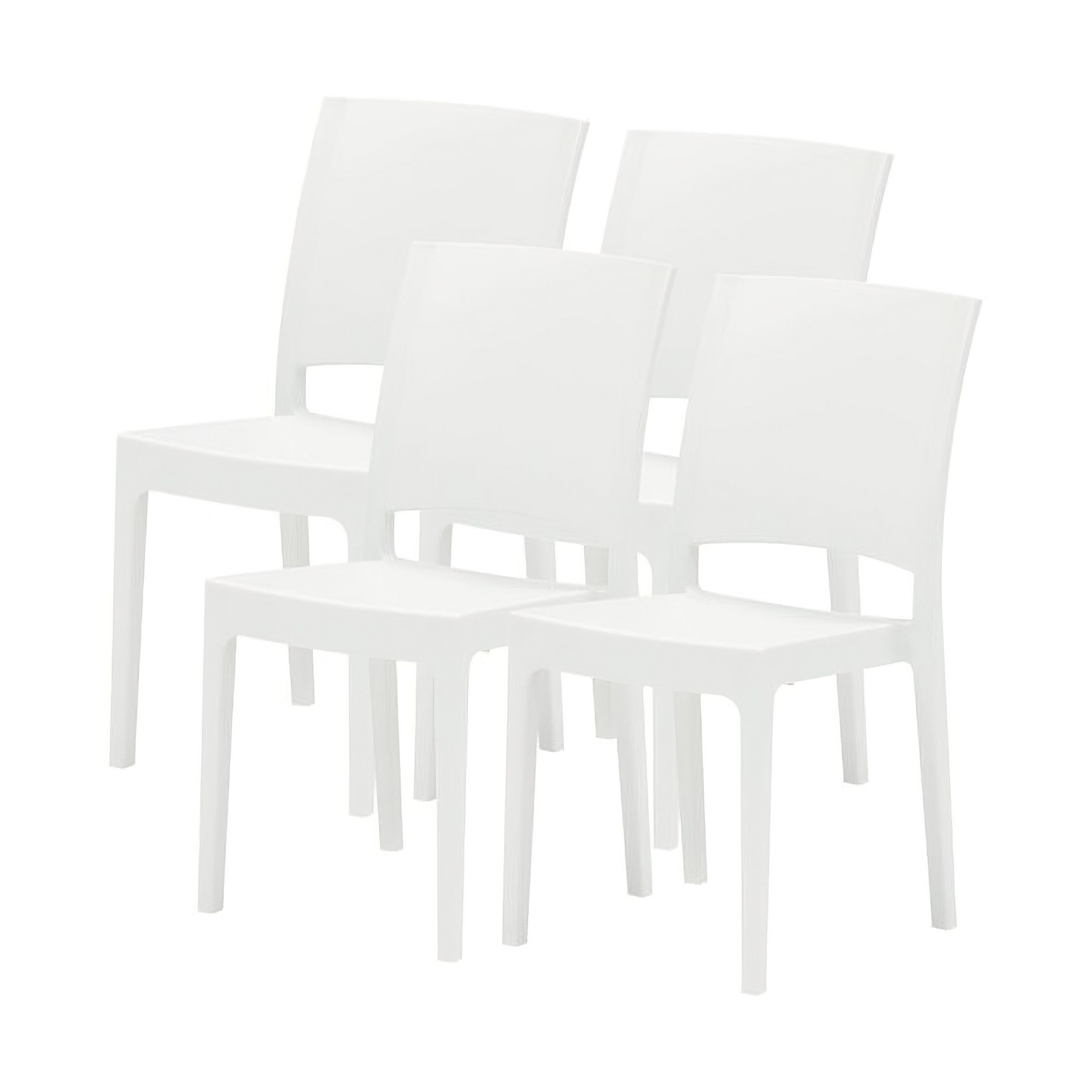 boho living® Esszimmerstuhl Designerstuhl, 4er-Set in Weiß aus recyceltem Kunststoff - nachhaltig und zeitlos
