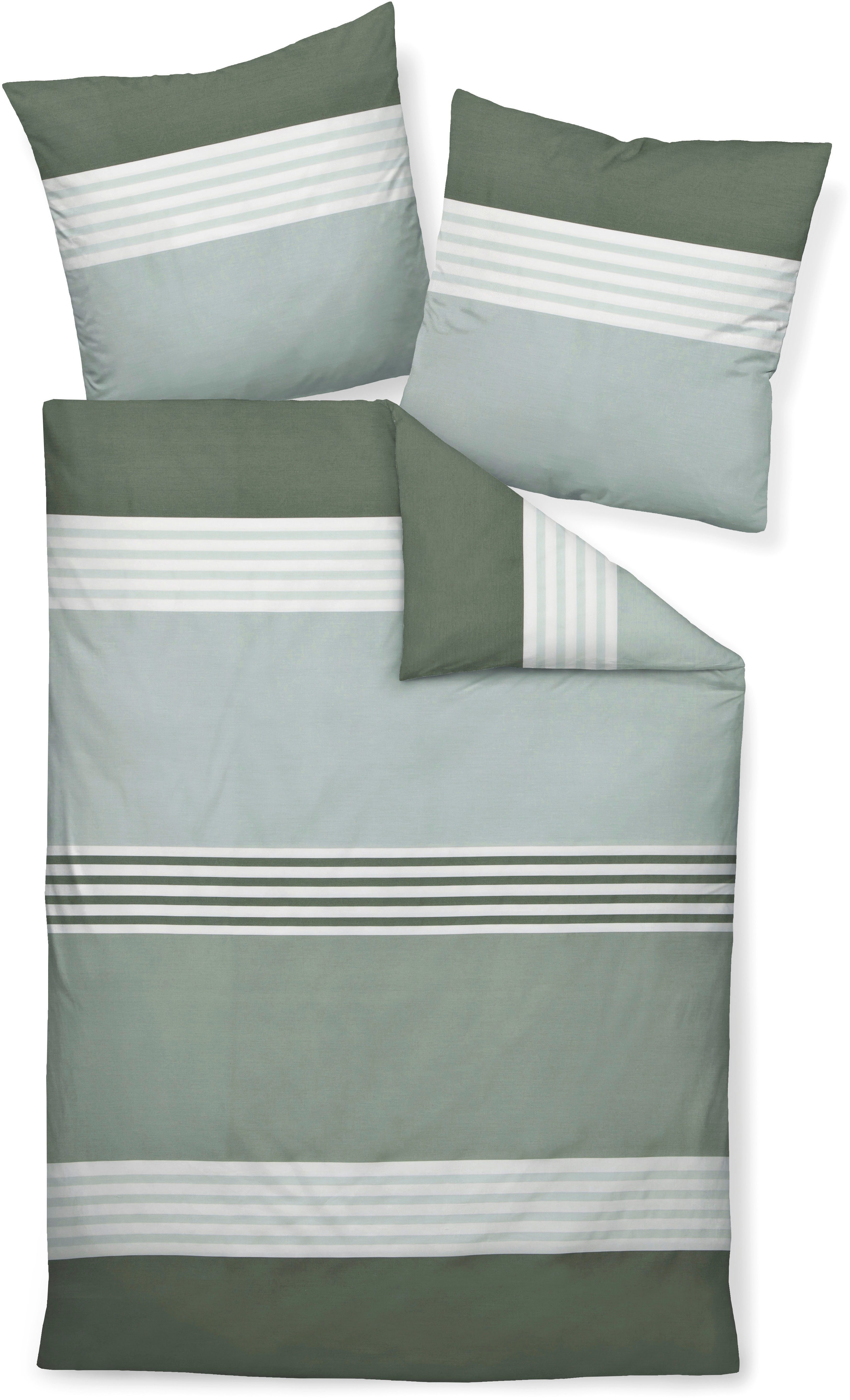 Janine Bettwäsche Mako-Satin 31147, Mako-Satin, 2 teilig, aus 100% Baumwolle, Bettwäsche ab Größe 135x200 cm, Streifen
