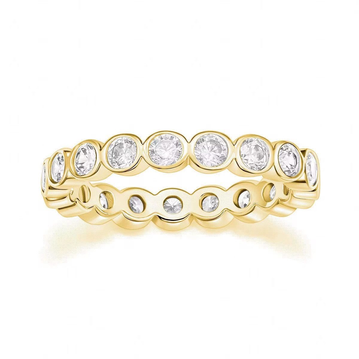 ROUGEMONT Memoirering Funkelnder Zirkonia Ring Damen -Eternity Ring Gold/Roségold/Silber