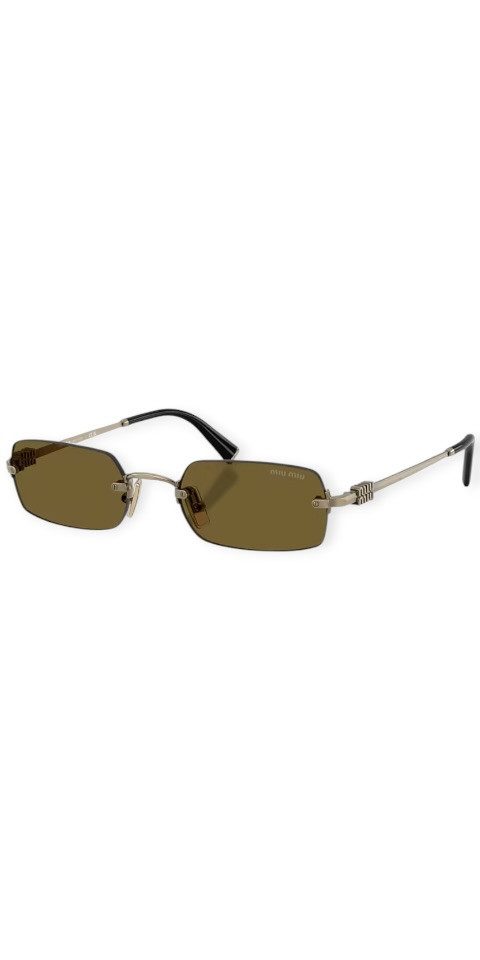 Miu Miu Sonnenbrille Miu Miu MU B50S Sonnenbrille Damen Gold Metall Braune Gläser