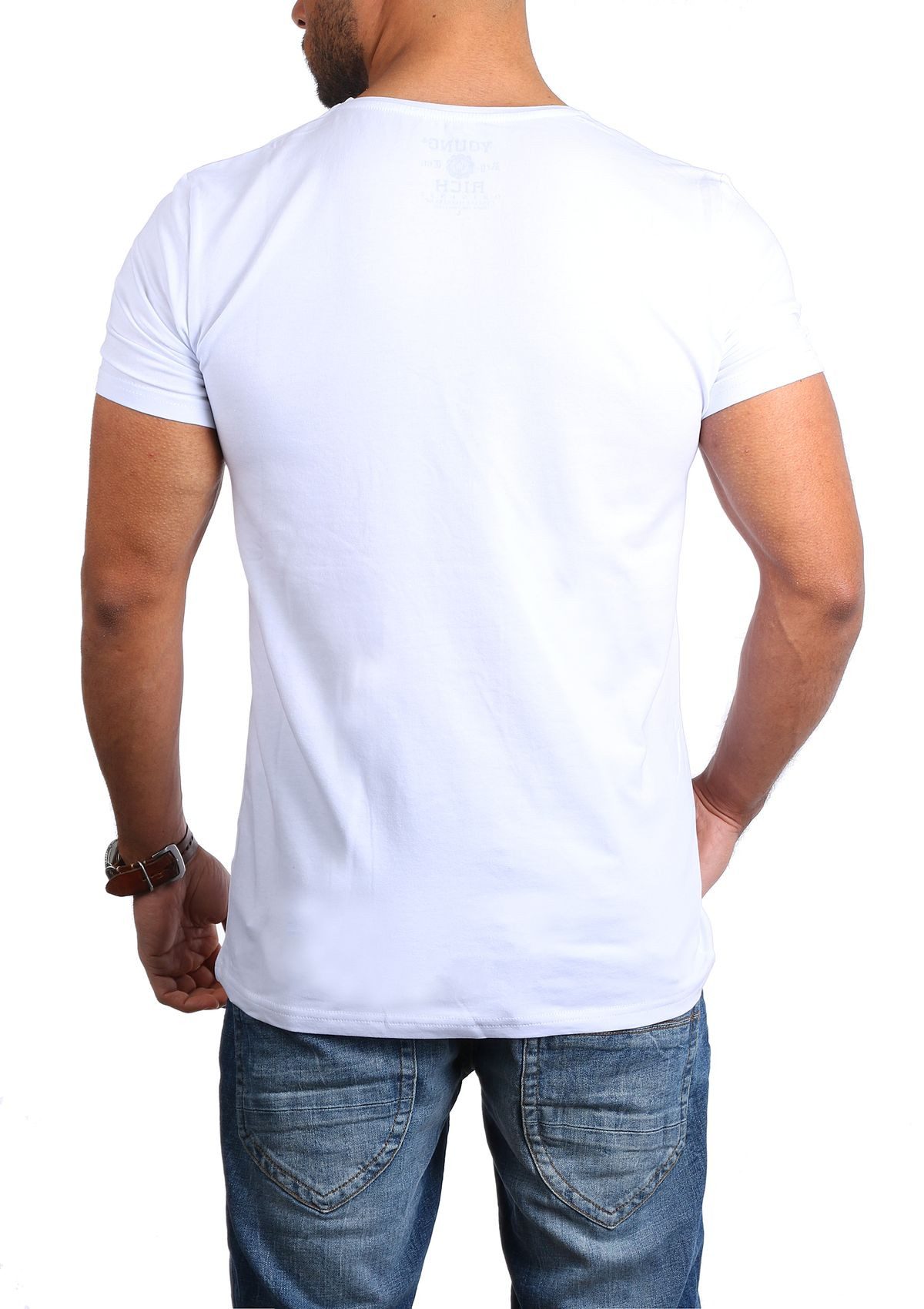 Young & Rich T-Shirt Herren Uni Basic 1315 extra tiefer Ausschnitt 5er Pack (5er-Pack, 5-tlg., 5er-Pack) V-Ausschnitt unifarben kurzarm slim fit