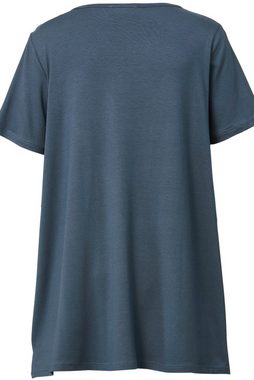 Janet & Joyce Rundhalsshirt Shirt mit seitlichen Schlitzen am Saum