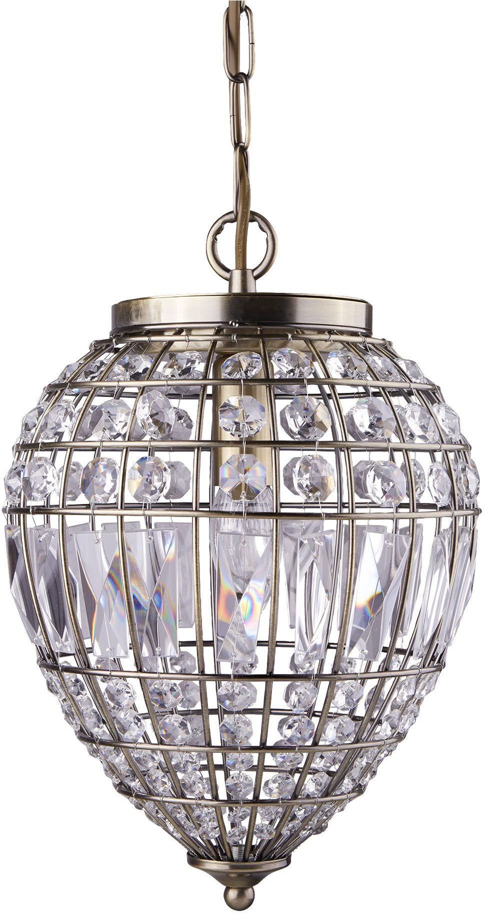 Searchlight Pendelleuchte Pineapple Pendelleuchte - Antikes Messing und Glas, ohne Leuchtmittel