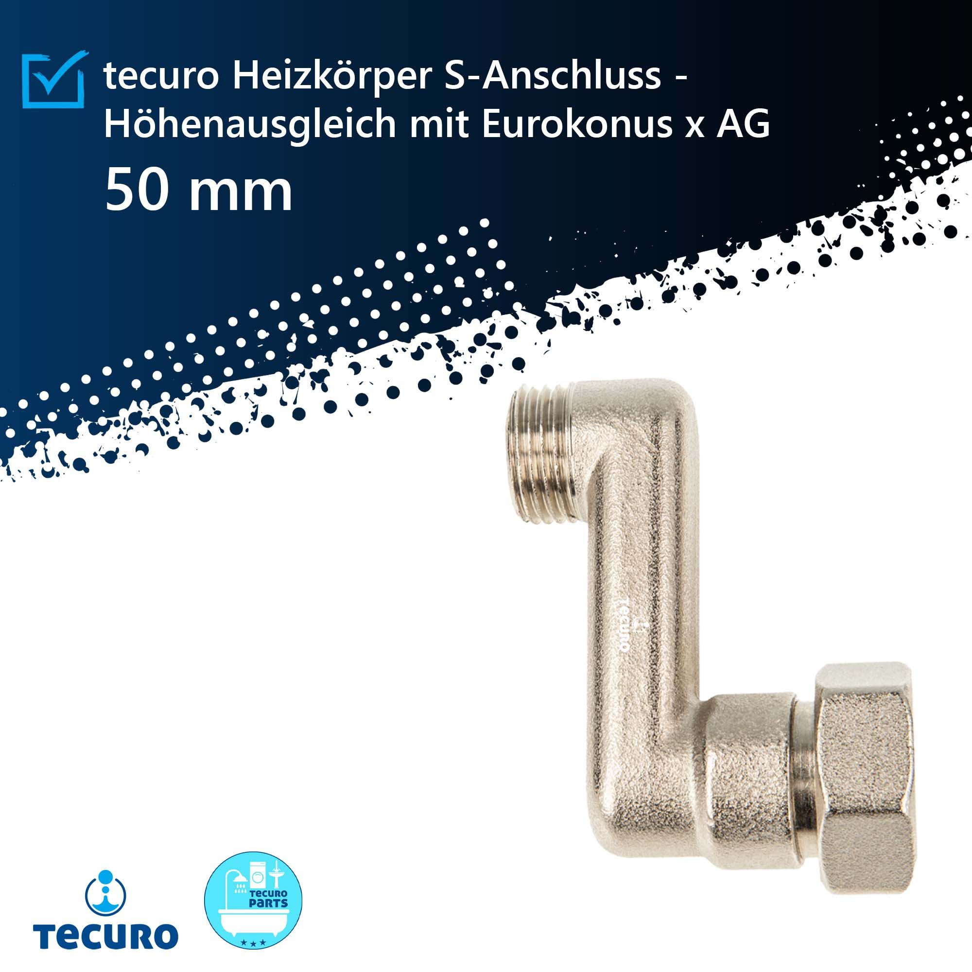 tecuro Heizkörper Heizkörper S-Anschluss - 10 mm Höhenausgleich mit Eurokon günstig online kaufen