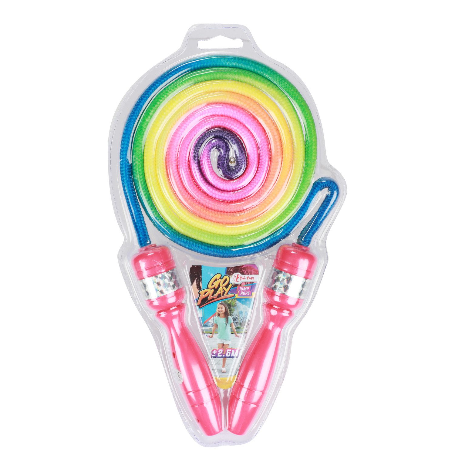 Toi-Toys Springseil Springseil Regenbogen - Rainbow Sprungseil mit ca. 2,5m Länge