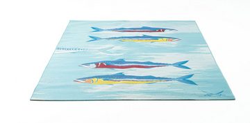 Teppich Rantum Beach SA-015, Sansibar, rechteckig, Höhe: 5 mm, Flachgewebe, modernes Design, Motiv Fische, In- & Outdoor geeignet