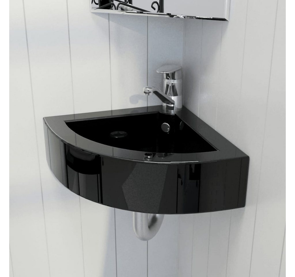 Thumbnail - vidaXL Waschbecken Waschbecken Badezimmer Eckwaschbecken mit Überlauf 45 x 32 x 12,5 cm S
