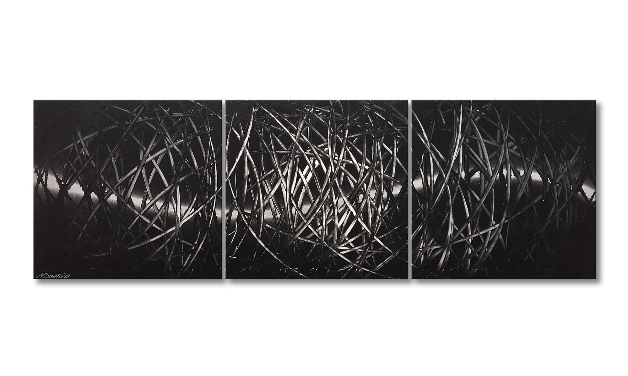 WandbilderXXL Gemälde Heat Of Battle 180 x 60 cm, Abstraktes Gemälde, handgemaltes Unikat