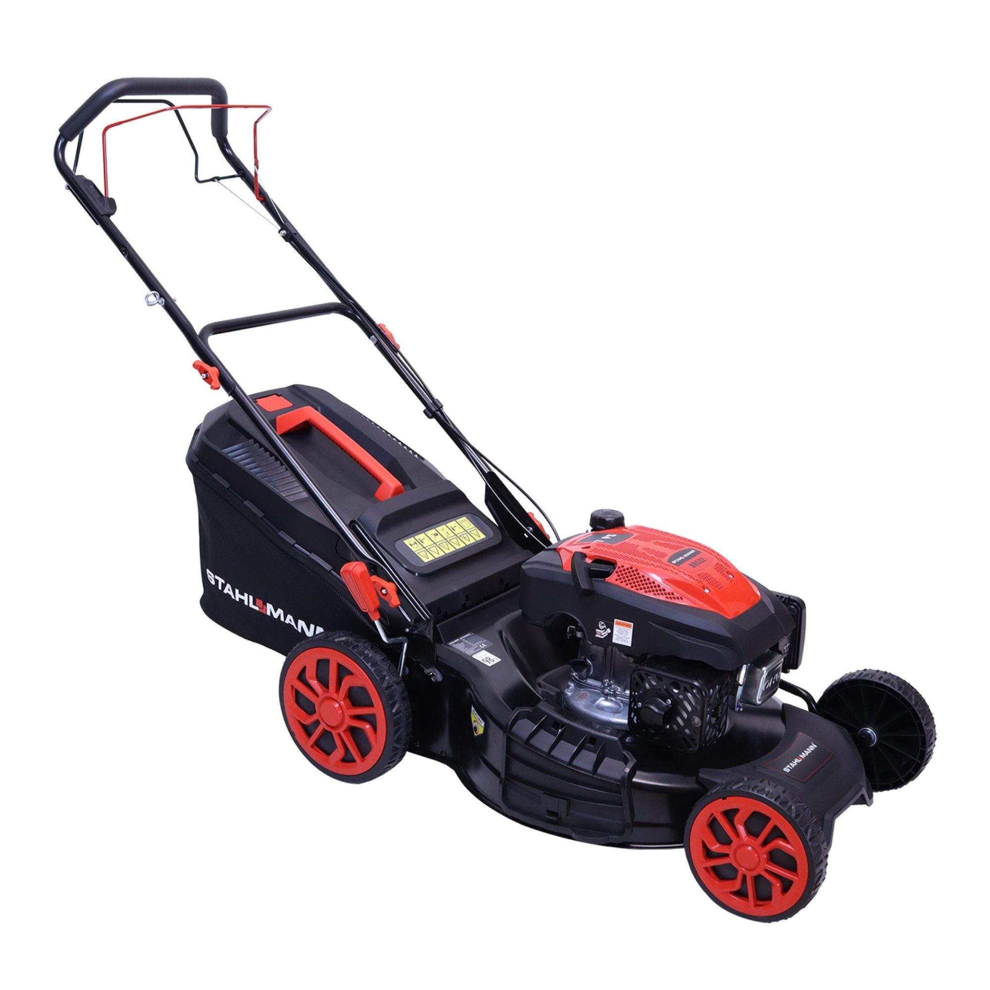 Stahlmann Petrol Lawn Mower BR532 – 7.0 HP (5.1 kW) 224 cc with drive, 53 cm cutting width, mulching, EasyClean, large wheels, 60 L grass catcher