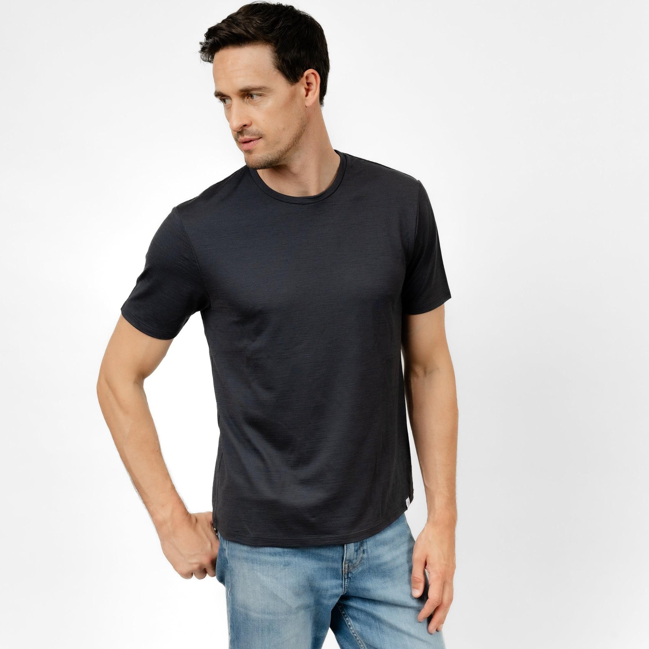 Tom Fyfe T-Shirt TOM FYFE Merino T-Shirt Regular Fit Anthrazit / S