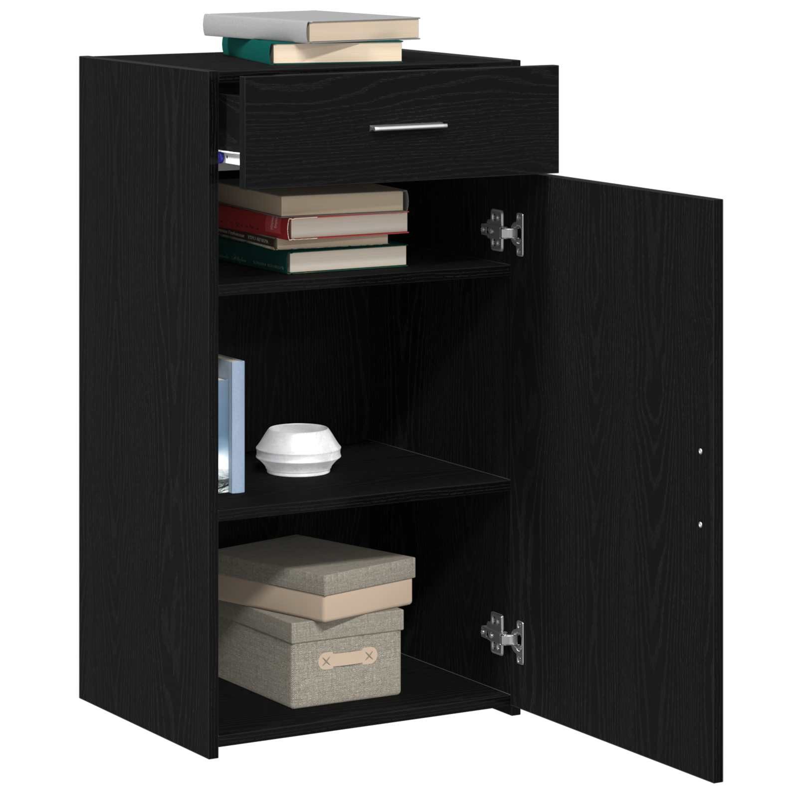 vidaXL Sideboard Sideboard Schwarz Eichen-Optik 50 x 42,5 x 93 cm (1 St)