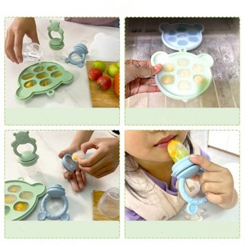 XDeer Schnuller 2 Stück Fruchtsauger Baby, Baby-Früchte-Futterspender-Set, Futterspender für Eis am Stiel