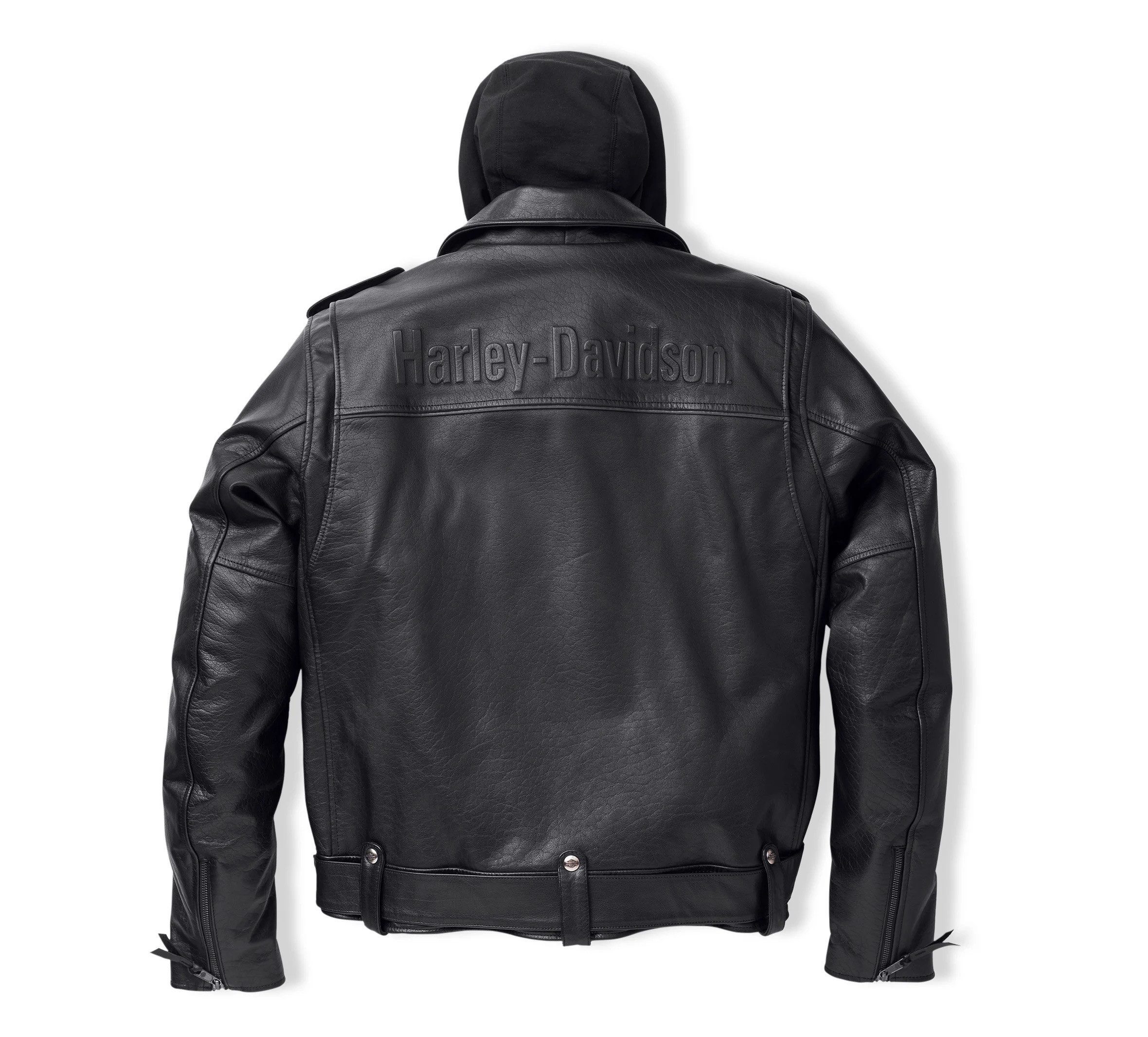 HARLEY-DAVIDSON Motorradjacke Herren Potomac 3-in-1 Leder Protektorenjacke Herausnehmbares Hoodie (3-in-1 Lederjacke) Herausnehmbares Hoodie. Protektorentaschen Rücken Schultern Ellbogen.