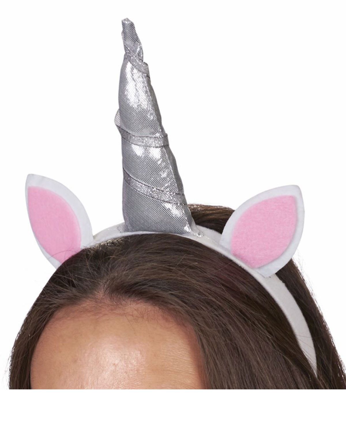 Kostüm Einhorn Haarreif - Silber Weiß