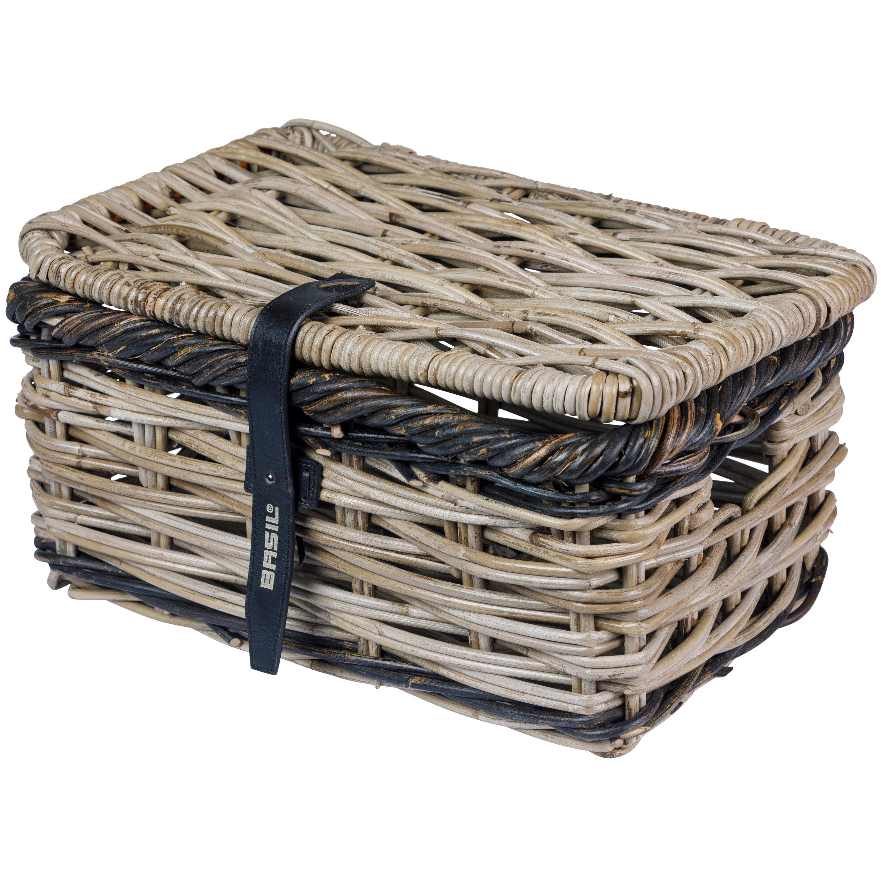 Basil Fahrradkorb Dijon mit Deckel Weidenkorb Rattankorb Dekokorb günstig online kaufen