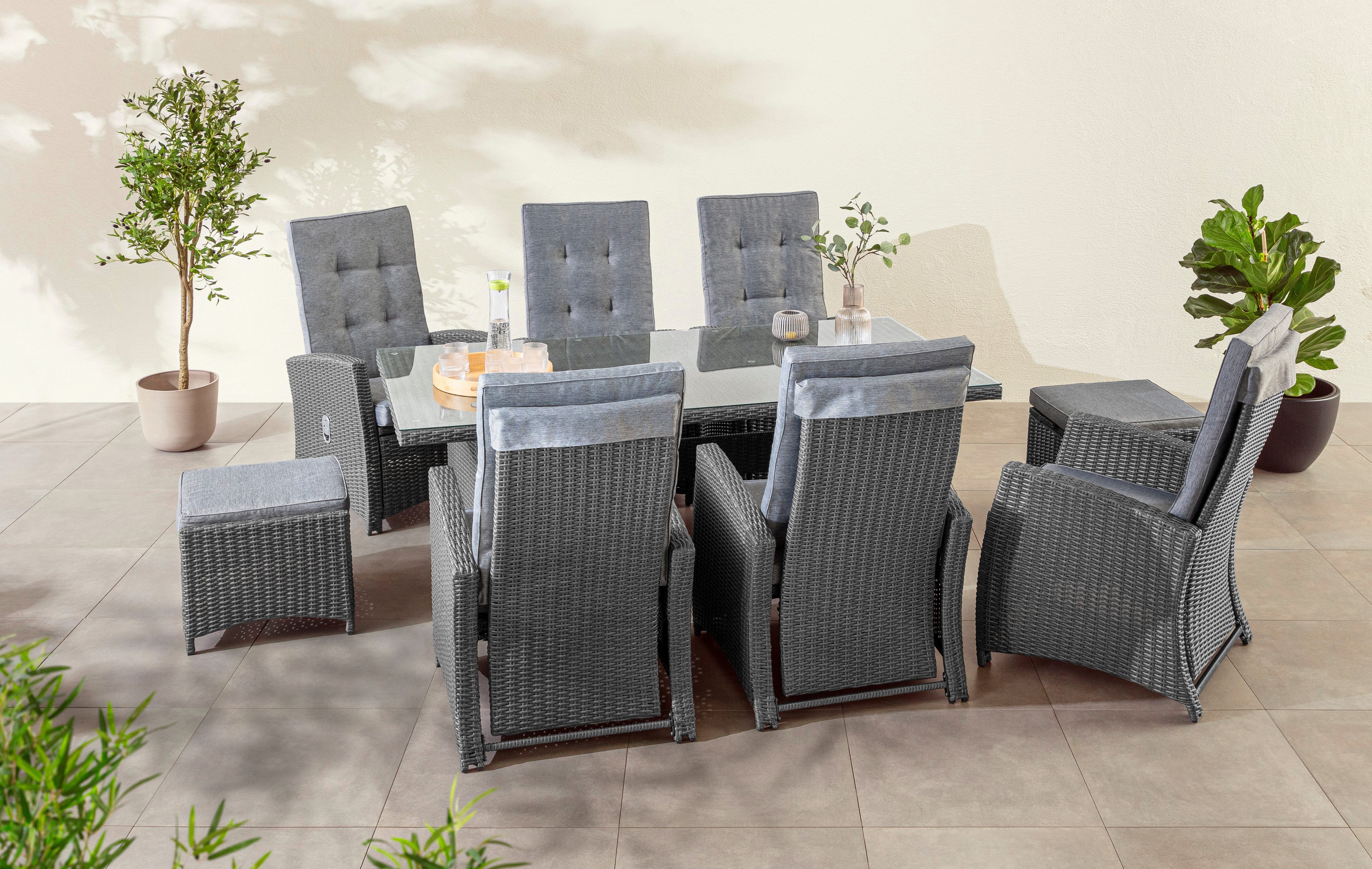 KONIFERA Garten-Essgruppe »New Paris«, (Set, 23-tlg., 6 Sessel, Rückenlehne günstig online kaufen