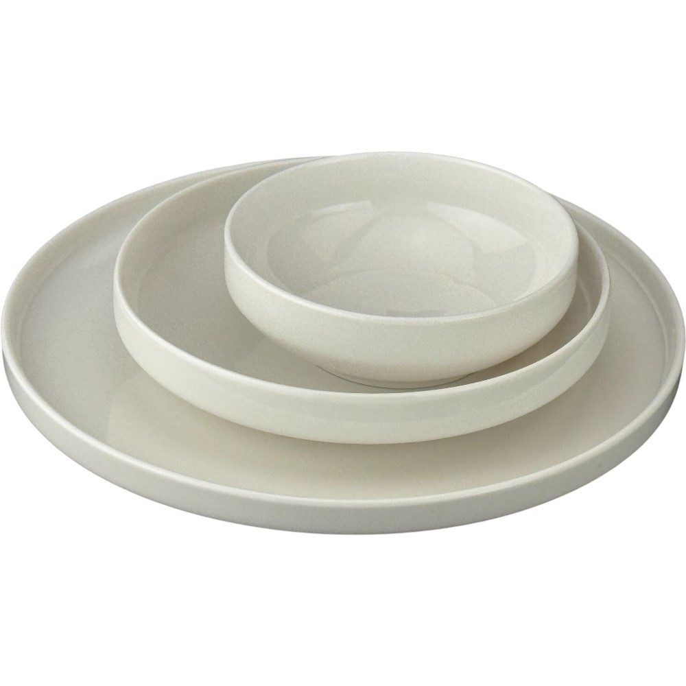 Weisse Rose Geschirr-Set Geschirr-Set MARIA (24-tlg), 6 Personen, Porzellan, Spülmaschinen- & Mikrowellengeeignet, Klassisches Geschirr-Set