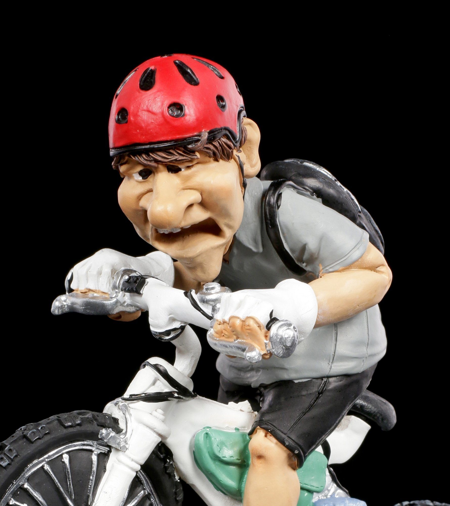GmbH Figuren Dekofigur - Dekofigur Funny Sports hochkonzentriert Figur - Shop Mountainbiker