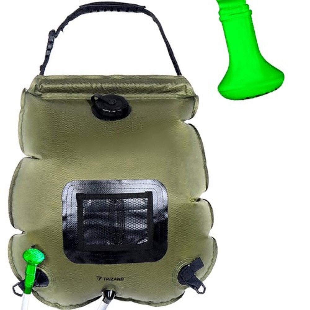 Trizand Gartendusche Campingdusche Touristendusche (Spar-Set, 1 St., einfache Installation), Doppel-Tasche, 40 cm Brauseschlauch, Trage- und Aufhängevorrichtung