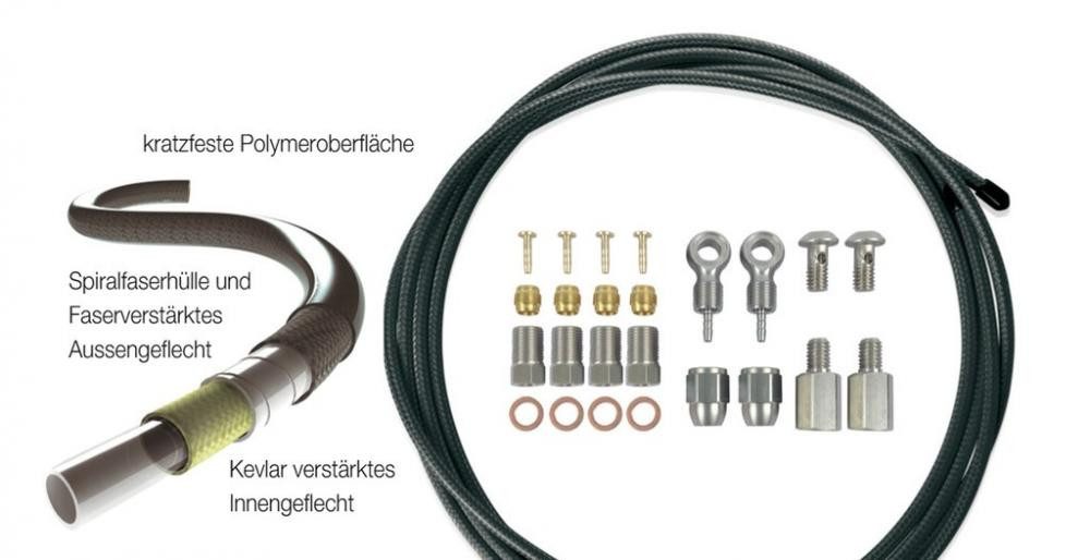 XLC Scheibenbremse XLC Scheibenbremsleitung 2500mm Universalkit für1 Bremsenset