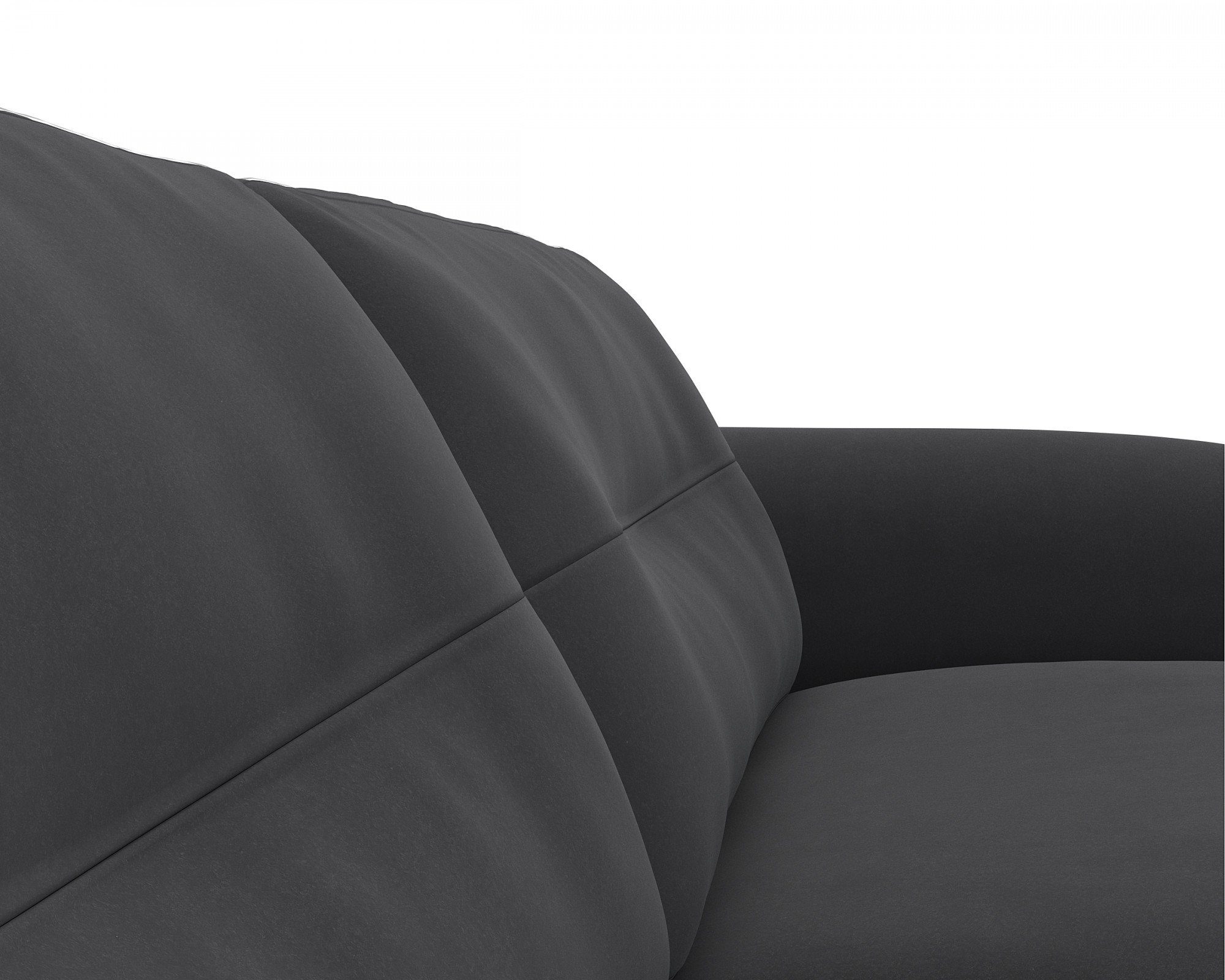 Kaltschaum Premium-Sitz: Federkern, Arml. Glow, & schwarz Fuß Walnuss, FLEXLUX 3-Sitzer