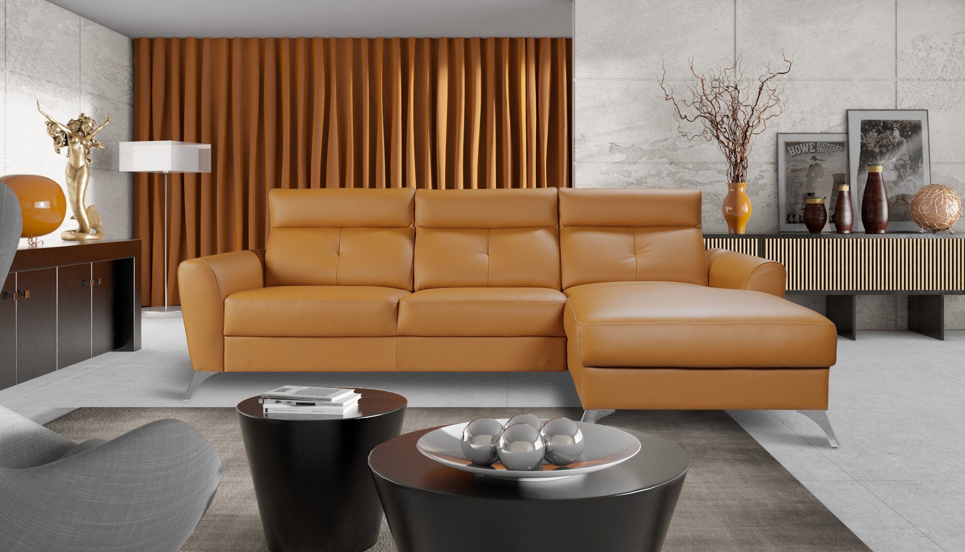 Eck Garnitur Sofa Couch Sitz Polster Leder JVmoebel Wohnlandschaft Design Ecksofa,