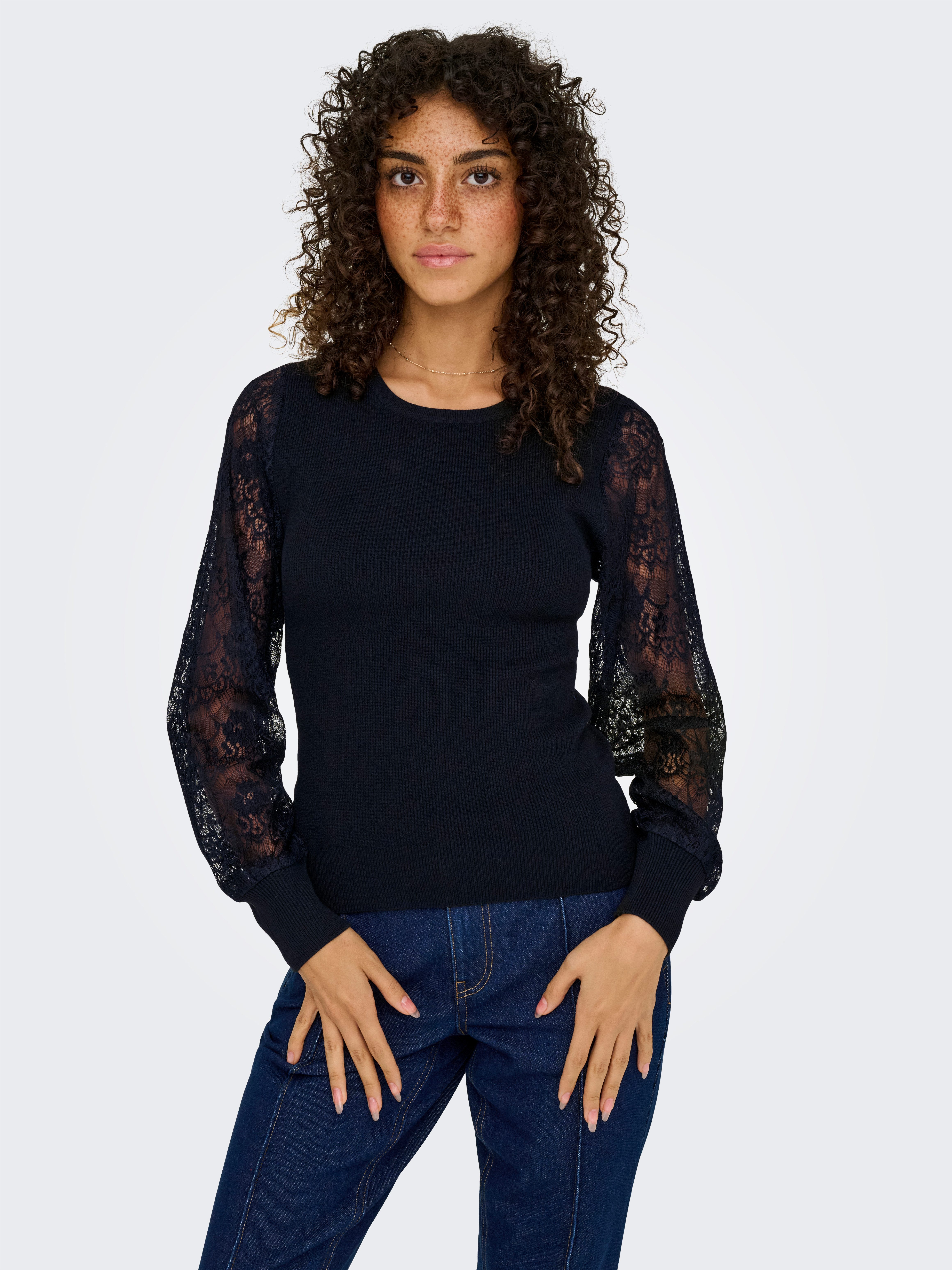 ONLY Rundhalspullover ONLPERRY LIFE LS MIX O-NECK KNT günstig online kaufen