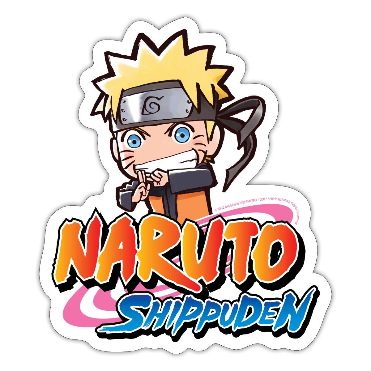 Spreadshirt Aufkleber Naruto Shippuden Logo Mit Naruto Als Chibi Sticker Aufkleber