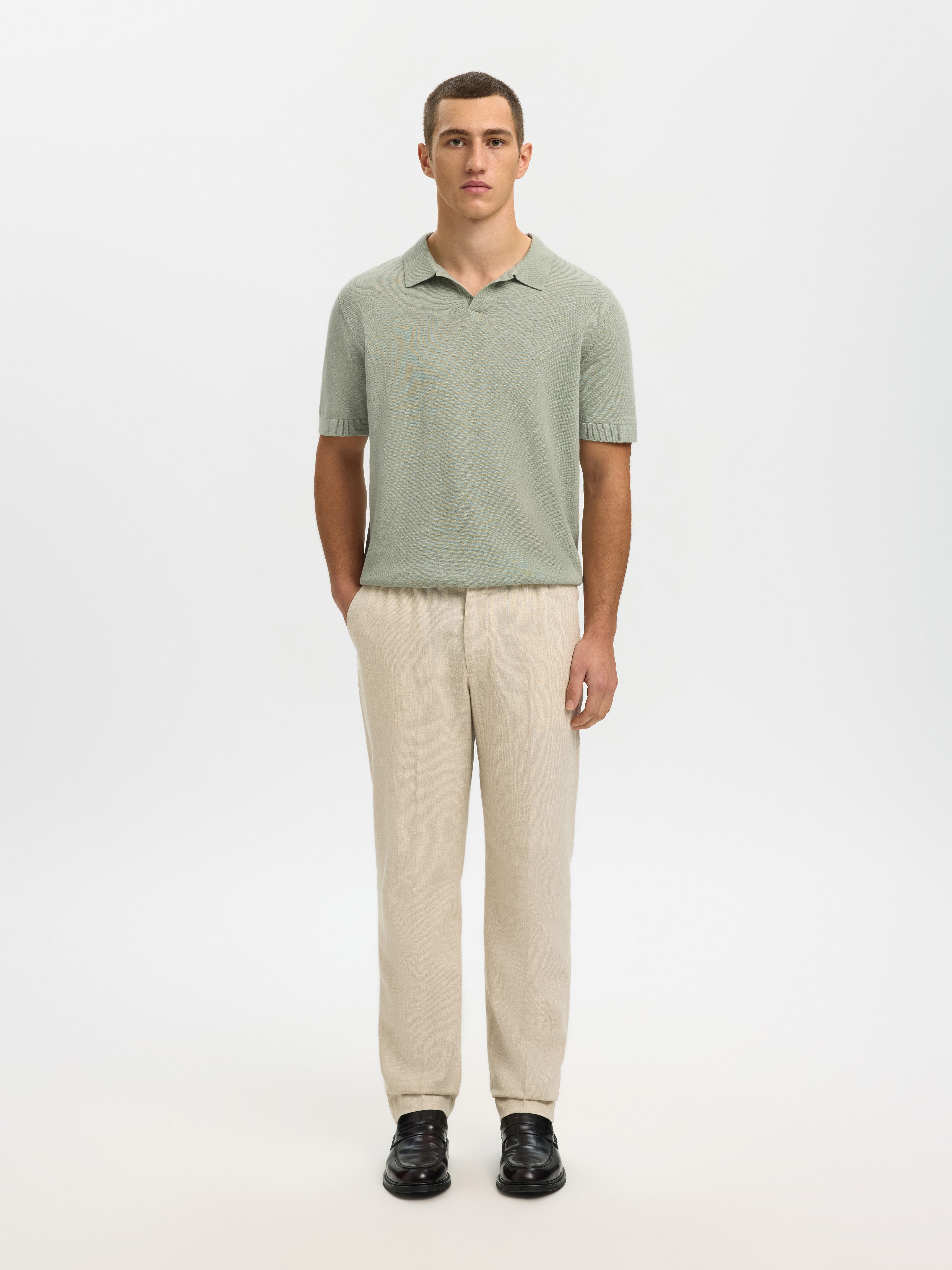 Selected Poloshirt SLHMATTIS SS KNIT SUN OPEN POLO NOOS – Bild 5 von 5