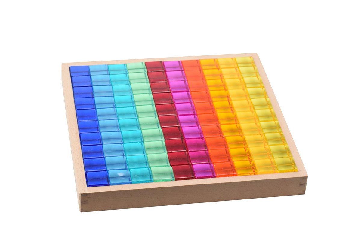 CHiLA Lernspielzeug Lux Spielbausteine (Qube - Set 100, 100-St)