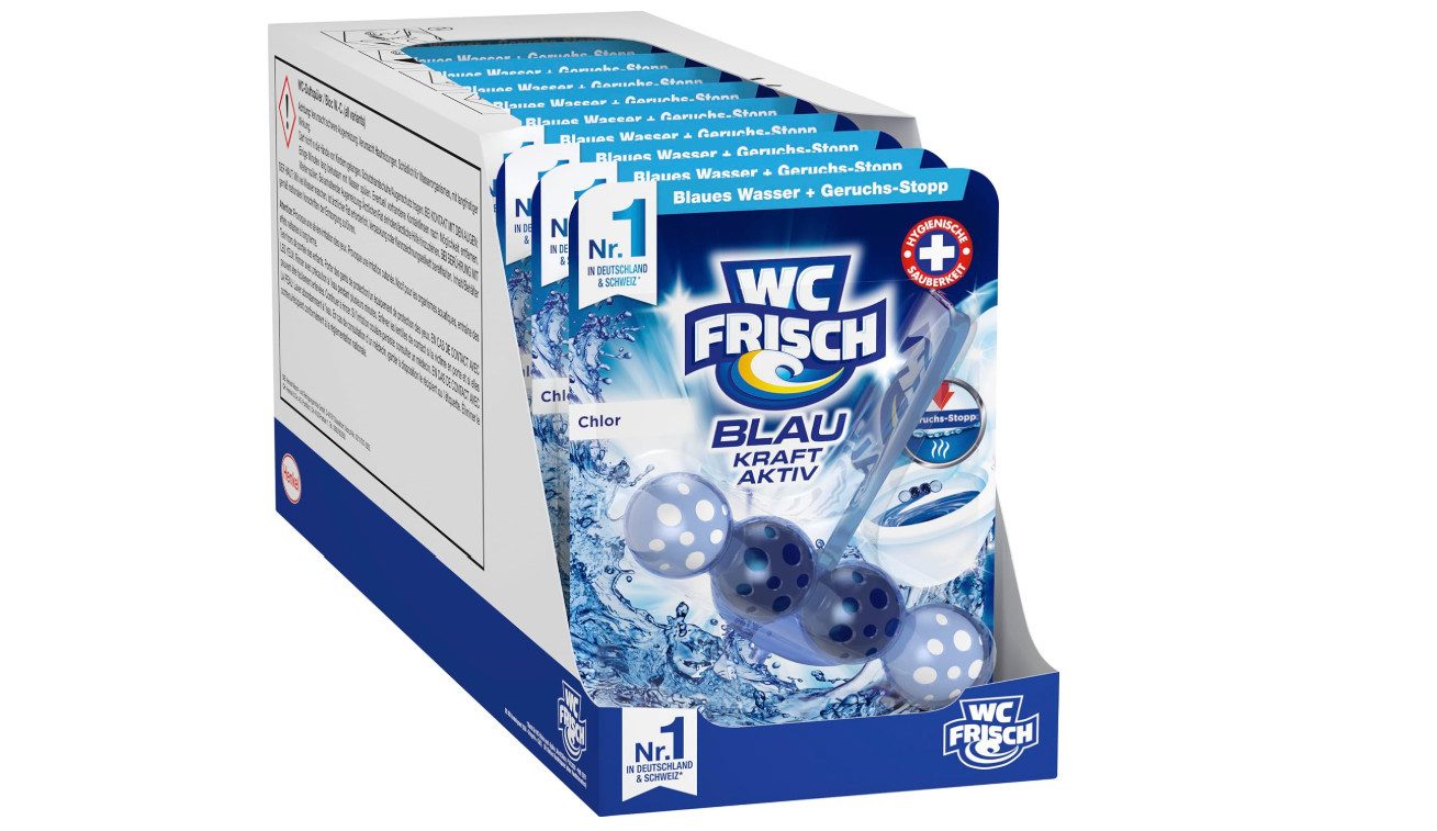 WC Frisch Kraft Aktiv Blauspüler Chlor (10er Pack), mit Geruchs-Stopp-Formel WC-Reiniger (10-St)