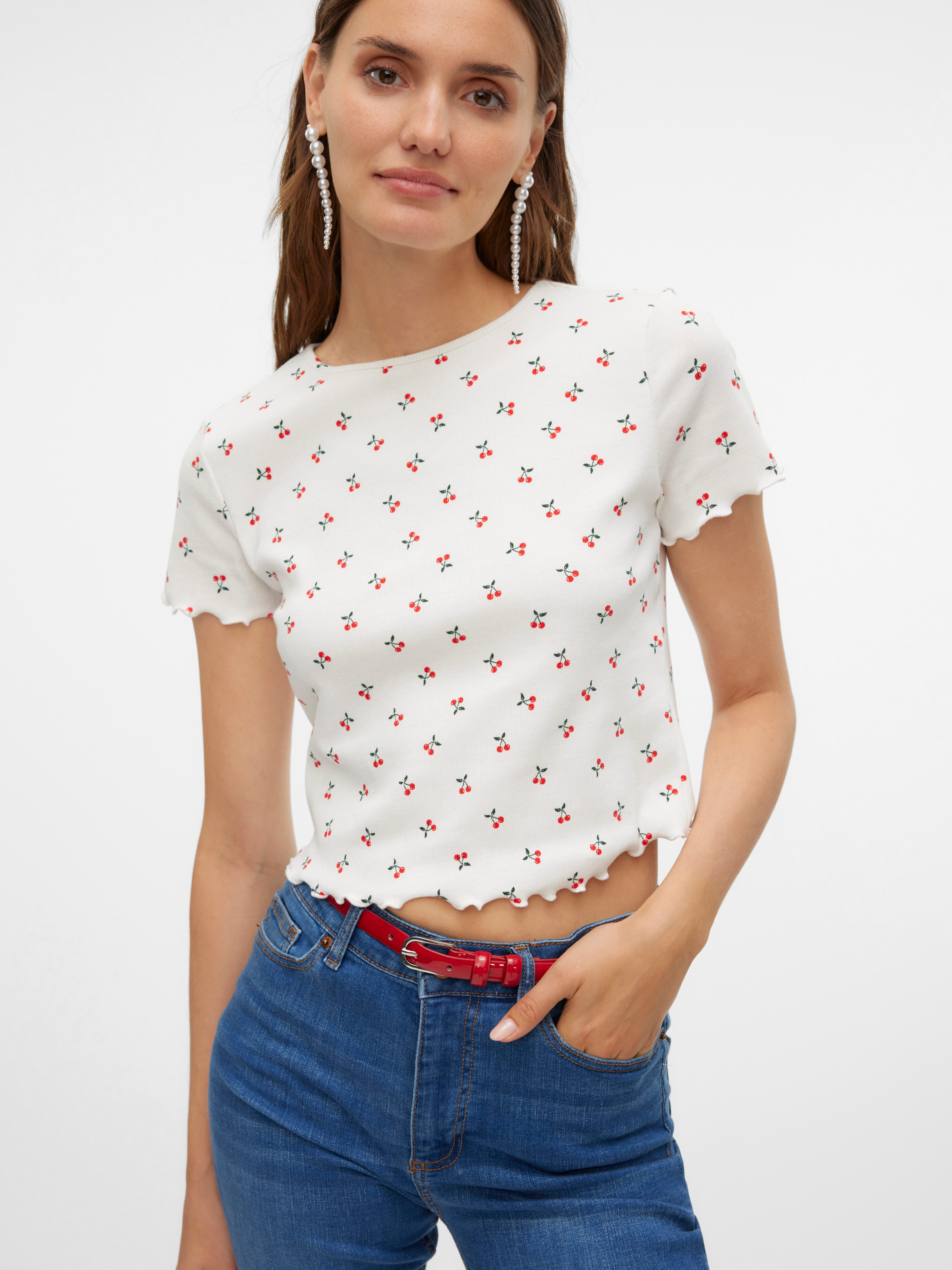Vero Moda Kurzarmshirt VMHARRY SS O-NECK TOP JRS NOOS günstig online kaufen