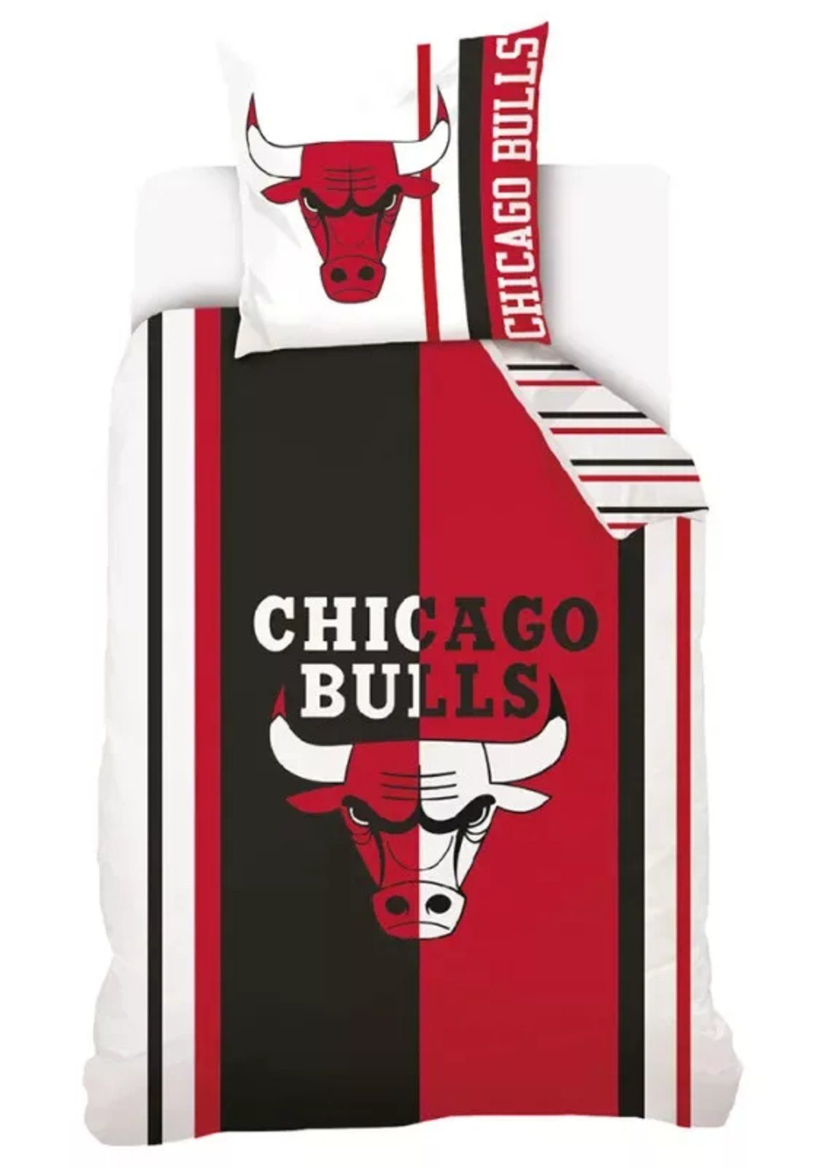 Wisam Kinderbettwäsche Bettwäsche-Set CHICAGO BULLS, 100 % Baumwolle, 140 x 200 + 70 x 90