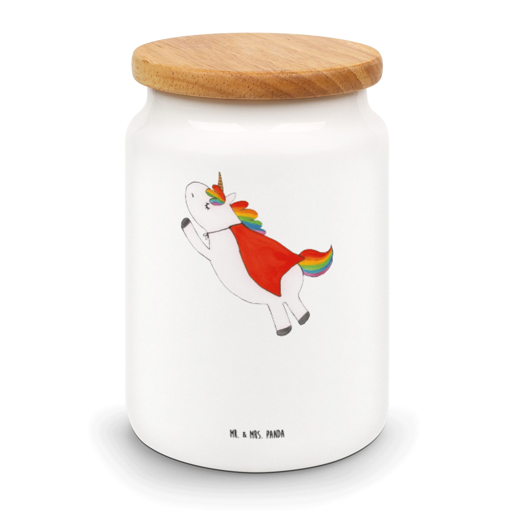 Einhorn Keramik, Mr. Super Geschenk, Weiß Freundin, - & Keramikdose, Geburtstag Mrs. Do, Panda - (1-tlg) Vorratsdose