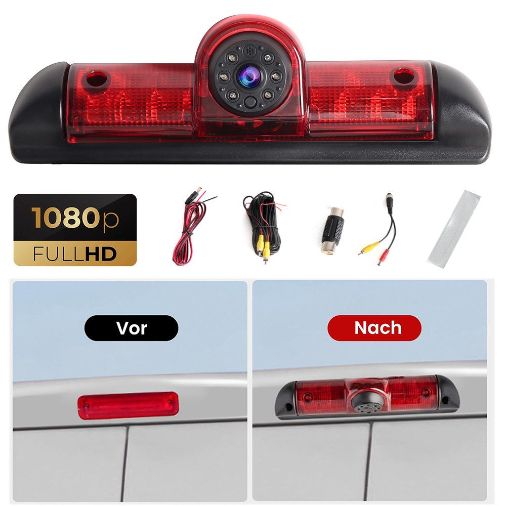 A-Sure 1080P IP67 170° Weitwinkel Bremsleuchte Für Fiat Ducato Citroen Jumper Rückfahrkamera (AHD, 1080P HD/1920*1080/IP67/170° Weitwinkel)