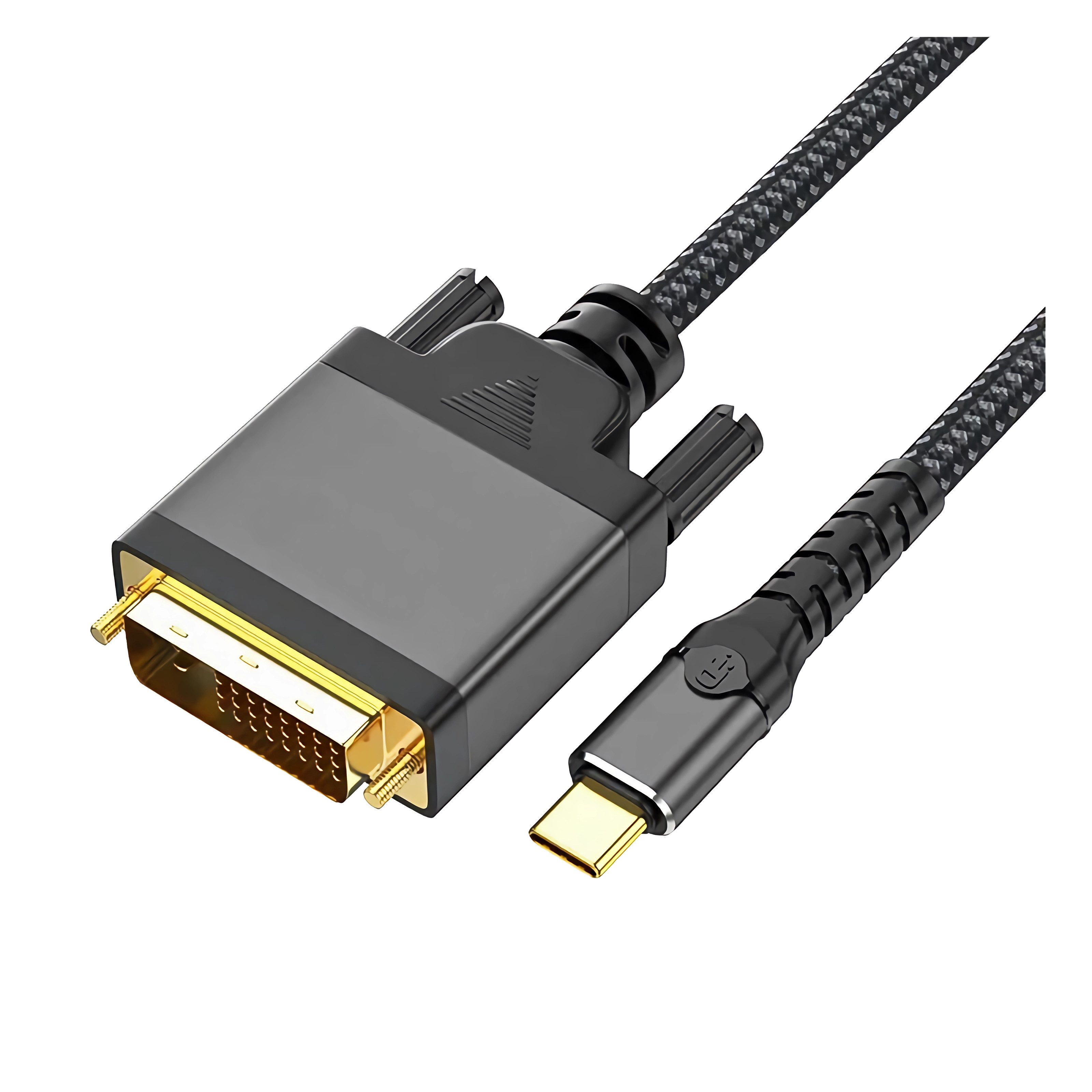 Bolwins M59 USB-C auf DVI 24+1 Kabel Adapter 4K TV Projektor Monitor Typ-C, 2m USB-Kabel, USB 3.1 Typ-C Stecker, DVI-D Stecker (24+1) (200 cm), USB-C-zu-DVI-Kabel