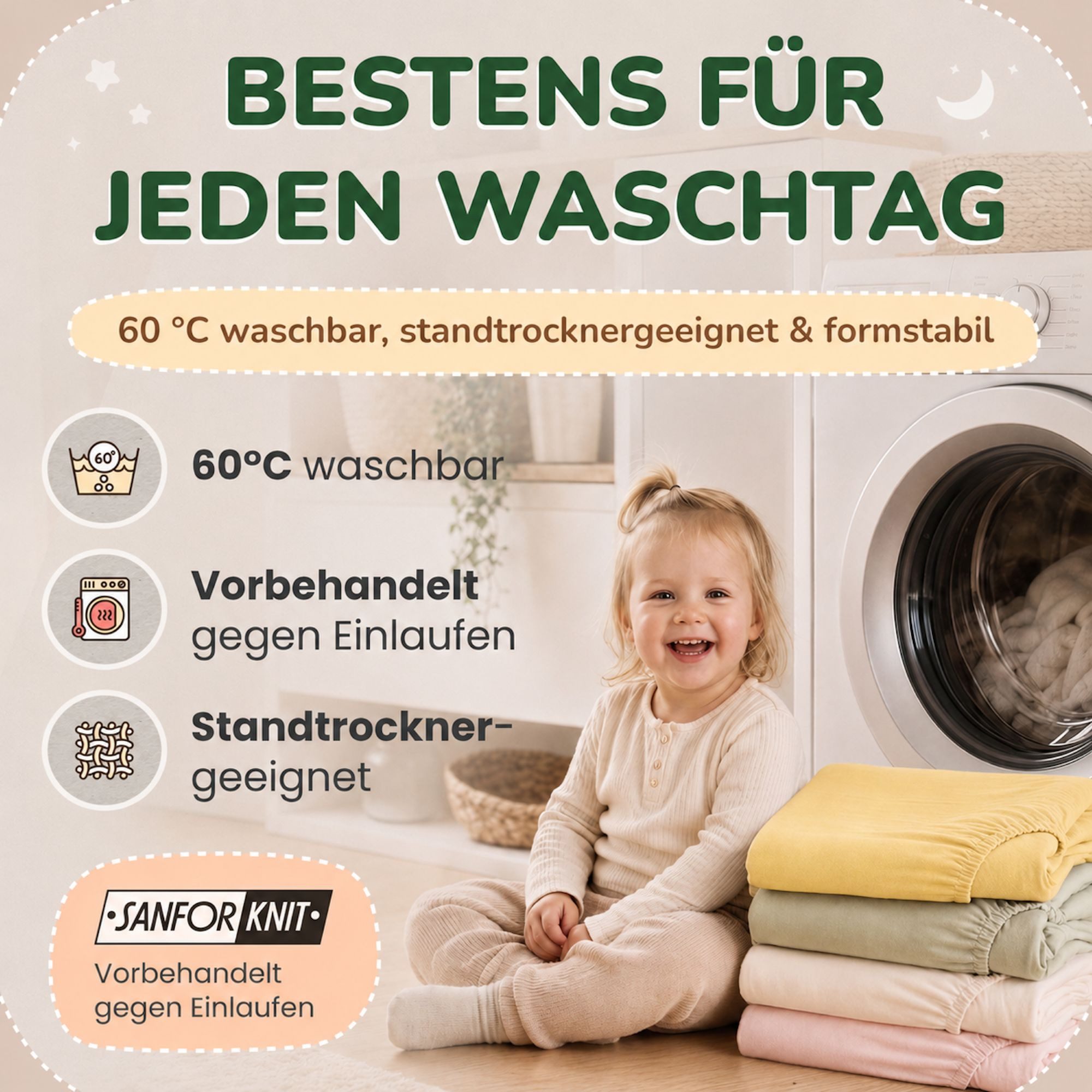 leevitex® Spannbettlaken für Kinderbetten, 1er-Set, 70 x 140 cm, Steghöhe 15 cm, Jersey, Gummizug: rundum, (1 Stück), verschiedene Farben, OEKO-TEX® STANDARD 10 – Bild 5 von 5