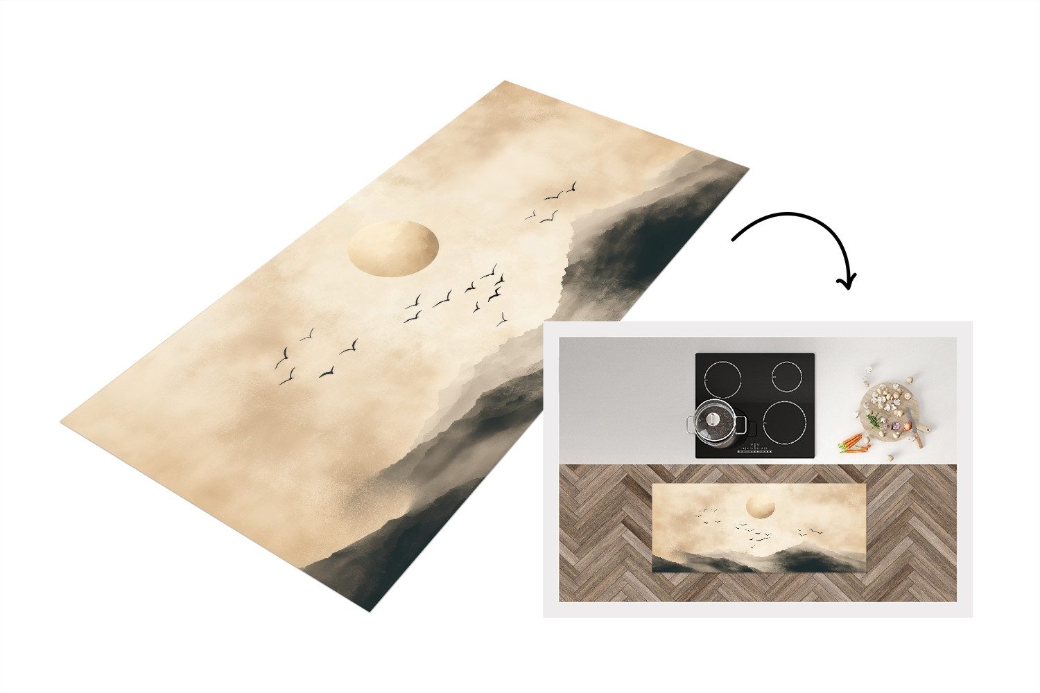 MuchoWow Küchenläufer Landschaft - Japandi - günstig online kaufen