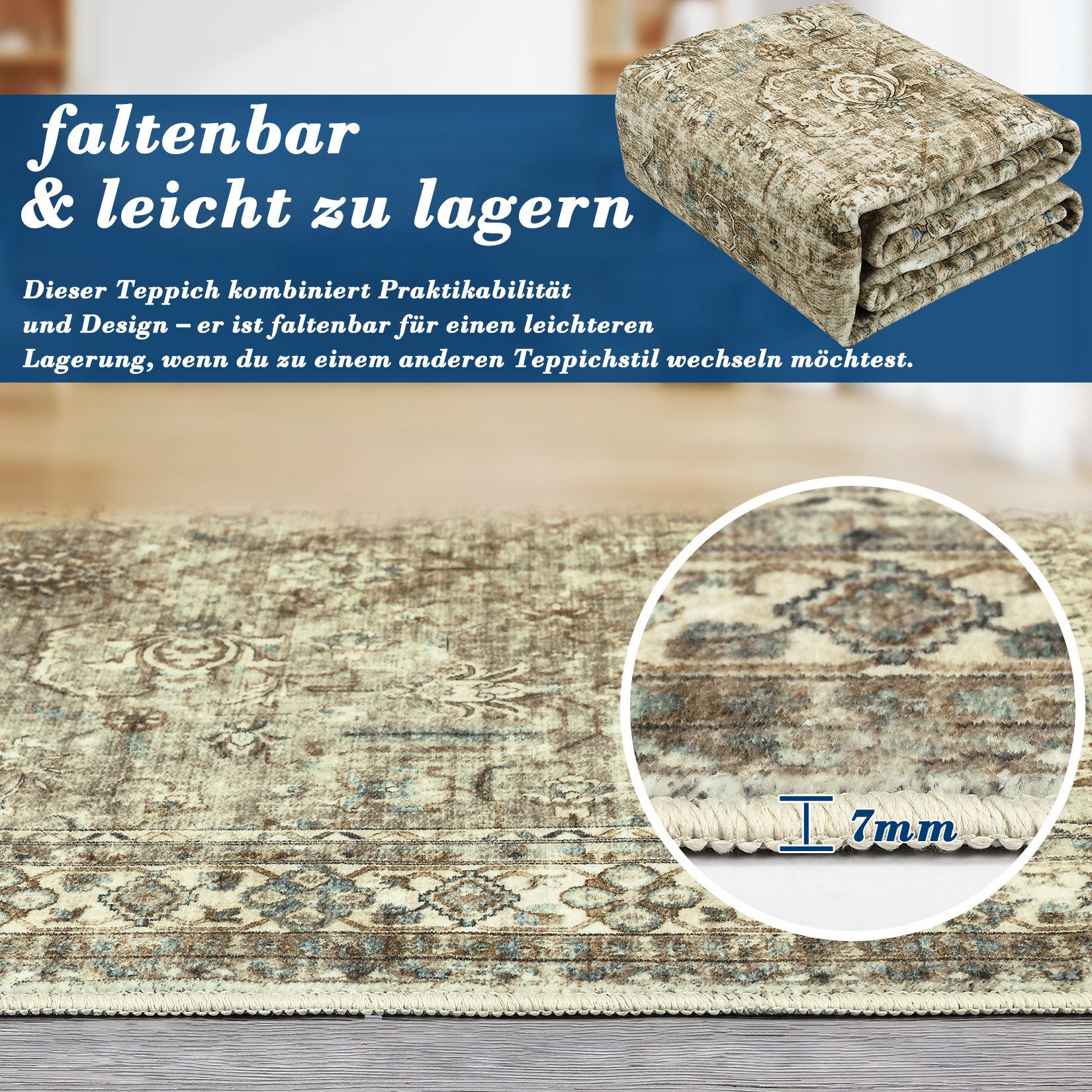 GarveeMore Teppich, rechteckig, Höhe: 7 mm, Klassische Orientoptik, passend günstig online kaufen