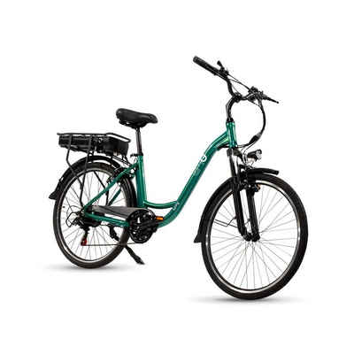 Electric Moving Green E-Bike EMG "Funny" 26 Zoll E-Citybike, 13Ah, versch. Farben, 6 Gang Shimano, Kettenschaltung, Heckmotor, 468 Wh Akku