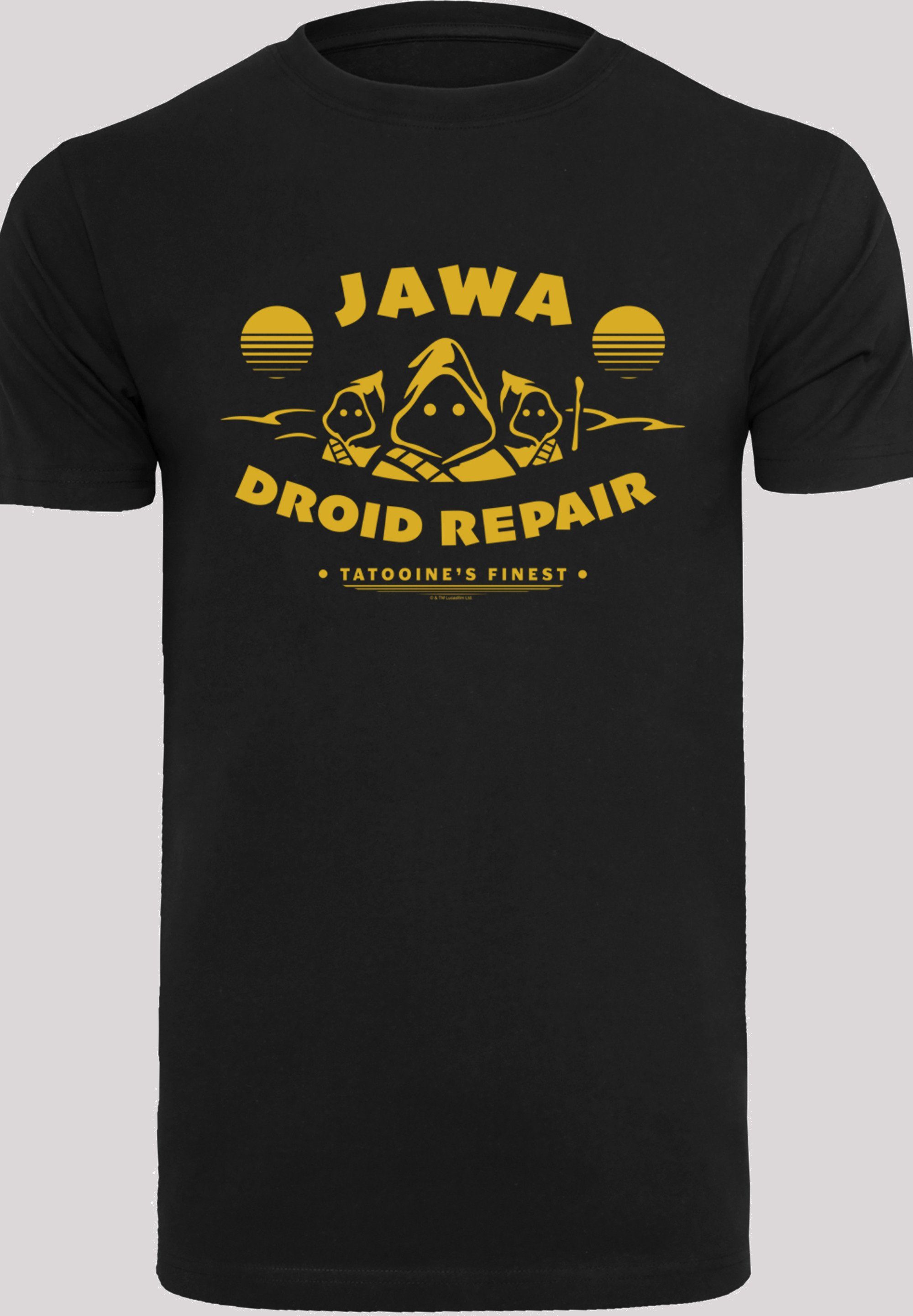 Kurzarmshirt Round with T-Shirt Herren (1-tlg) Repair Star Wars Droid F4NT4STIC Neck Jawa