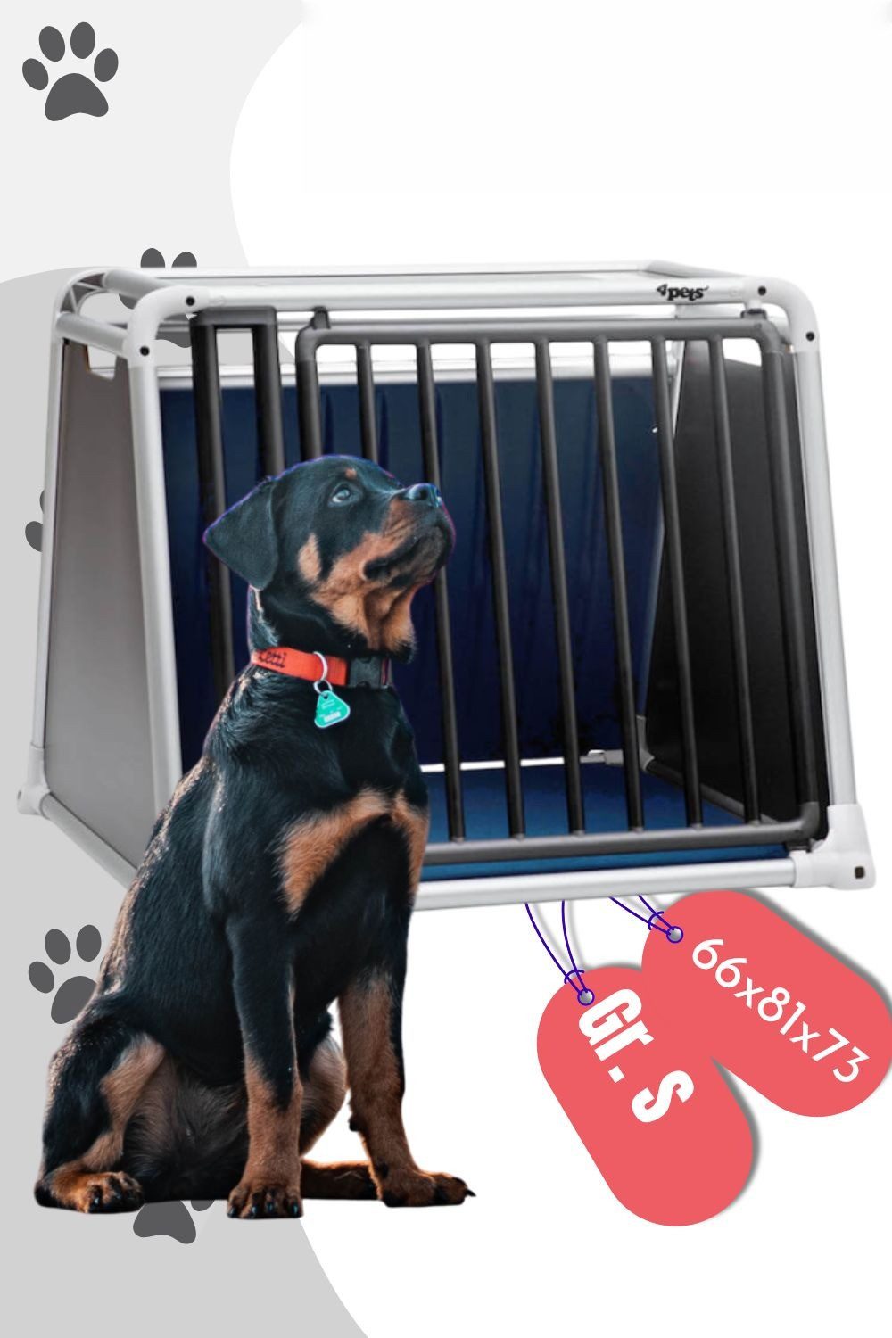 4pets Hunde-Transportbox Black Hunde-Transportbox bis zu 50 kg